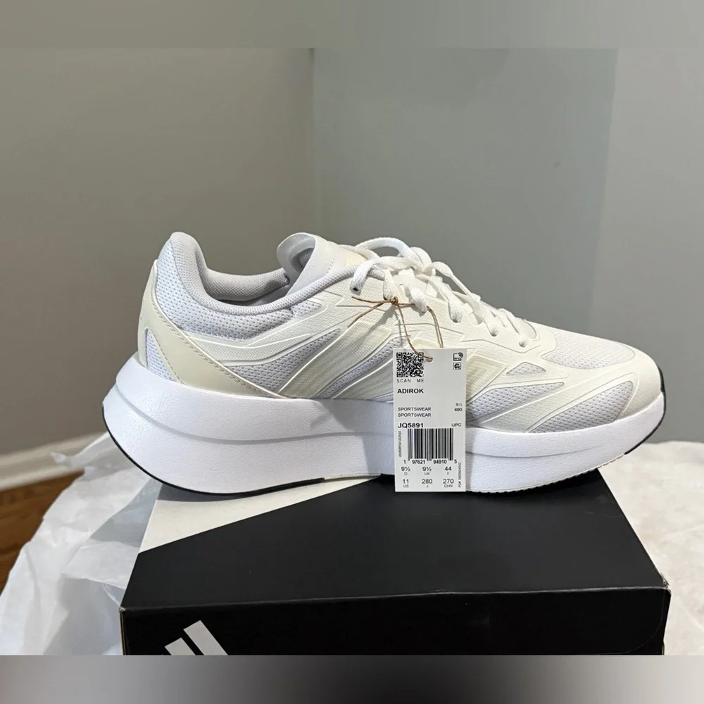 adidas Adirok Lace Up Womens Size 11 White/ Cream Sneakers Platform Shoes NIB - Picture 3 of 7